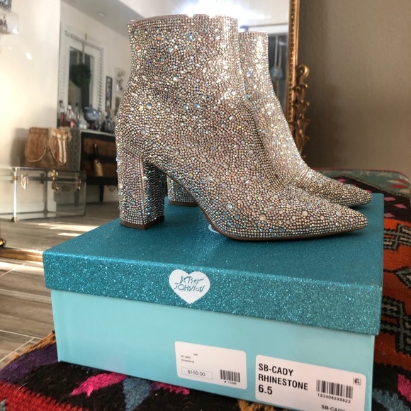 Betsy Johnson Rhinestone Cady Booties 